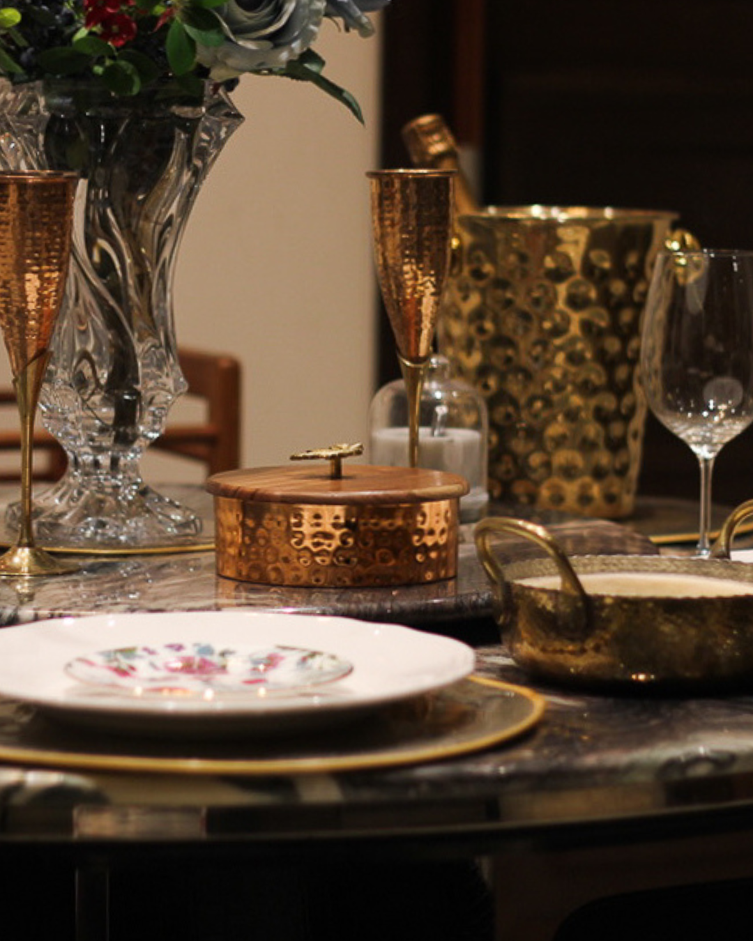 Candles in Authentic Brass, Copper and Gold